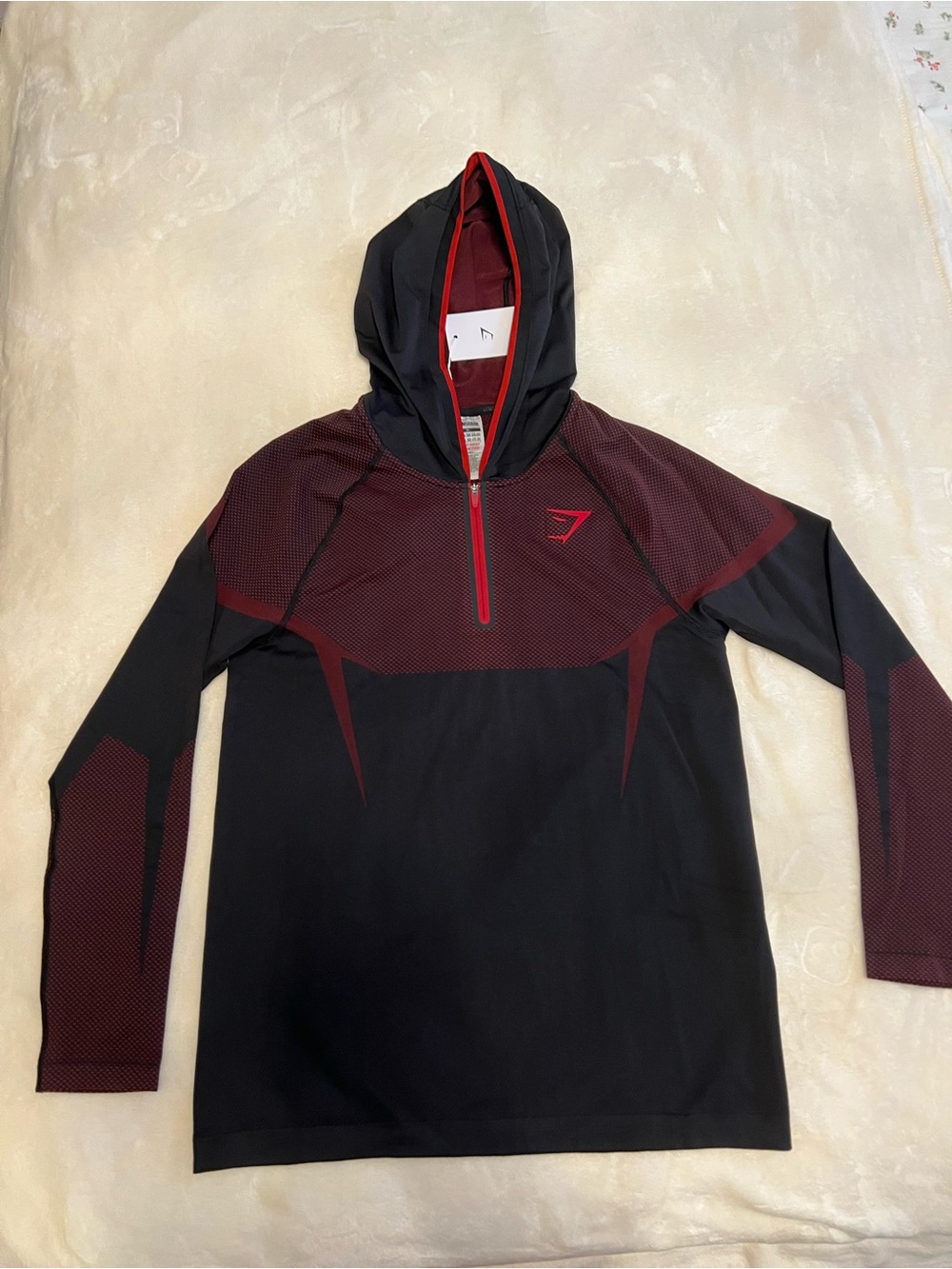 Gymshark Black & Red Hooded Athletic Zip Jacket